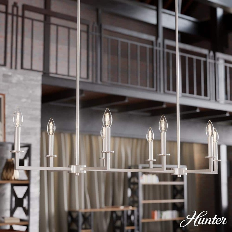 Hunter Bearden 8-Light Brushed Nickel Candlestick Chandelier