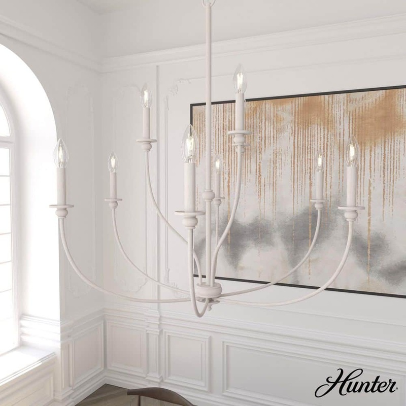 Hunter Southcrest 9-Light Distressed White Chandelier