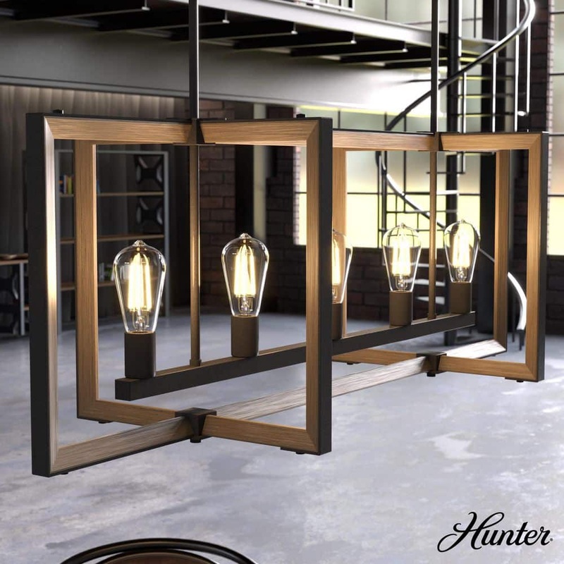 Hunter Woodburn 5-Light Noble Bronze Candlestick Chandelier