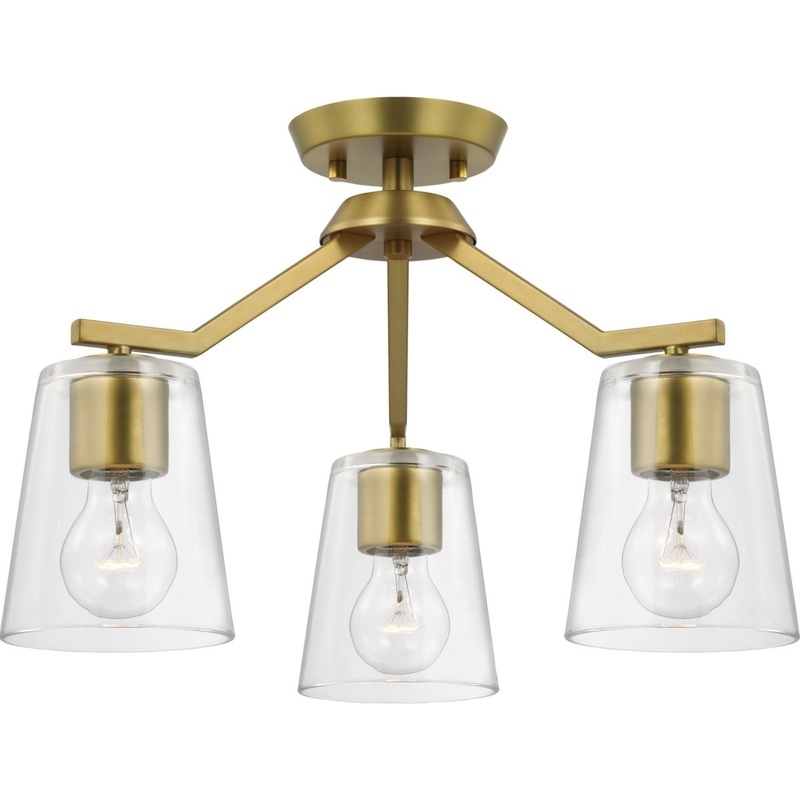Progress Lighting Vertex 3-Light Brushed Gold Modern/Contemporary Chandelier