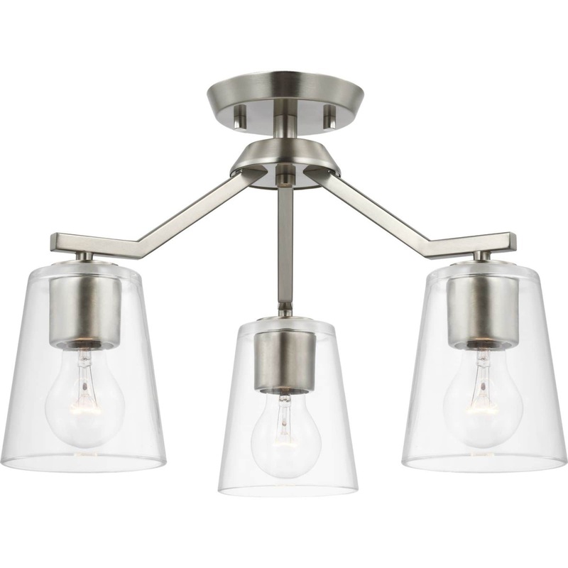 Progress Lighting Vertex 3-Light Brushed Nickel Modern/Contemporary Chandelier