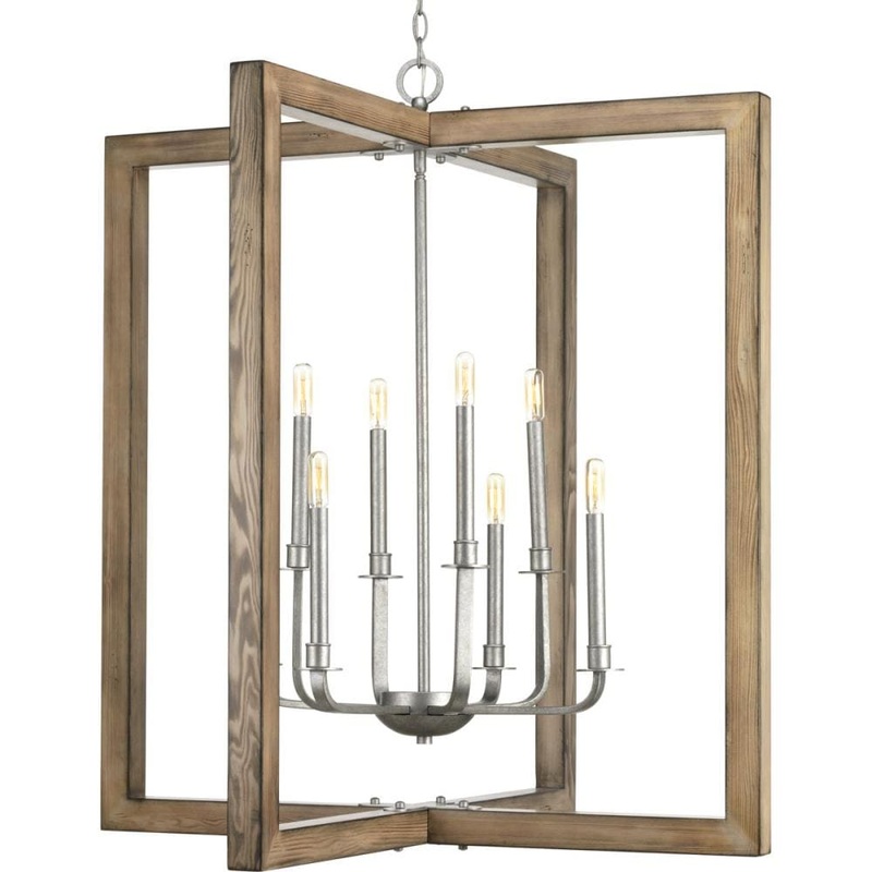 Progress Lighting Turnbury 8-Light Gray Rustic Chandelier