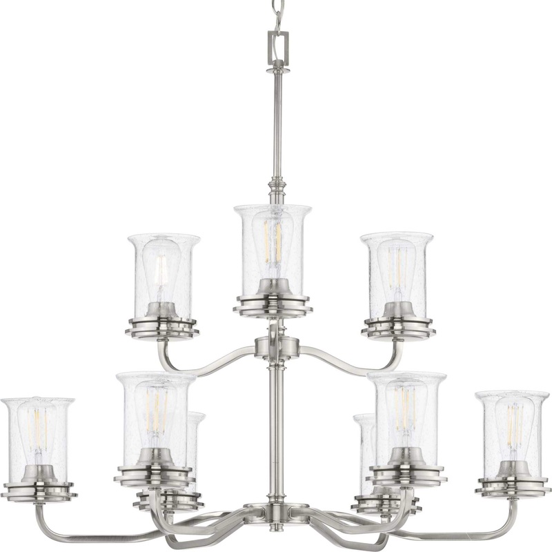 Progress Lighting Winslett 9-Light Brushed Nickel Coastal Chandelier