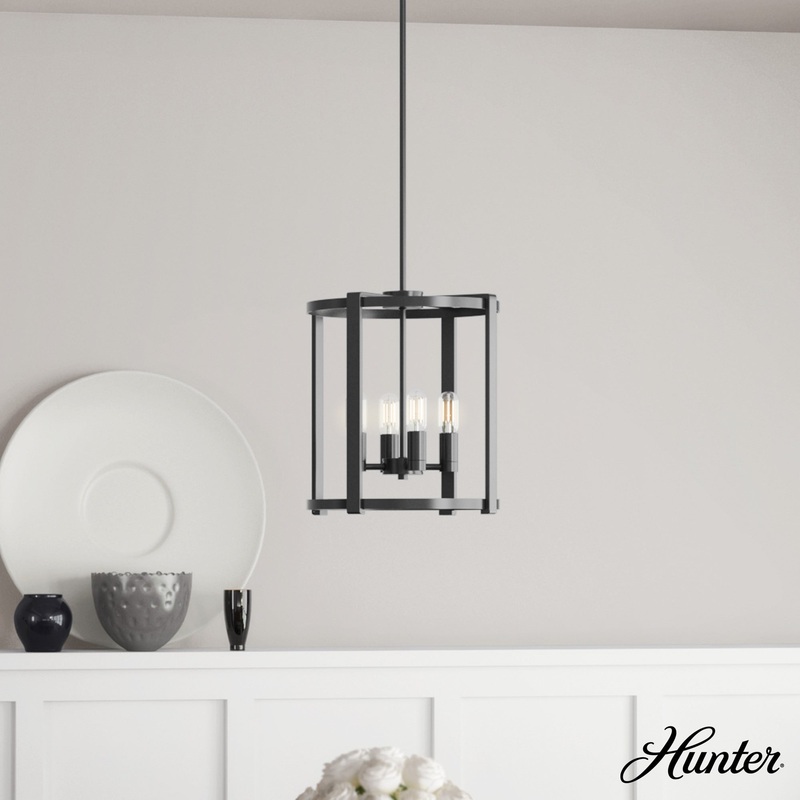 Hunter Astwood 4-Light Matte Black Transitional Led Chandelier