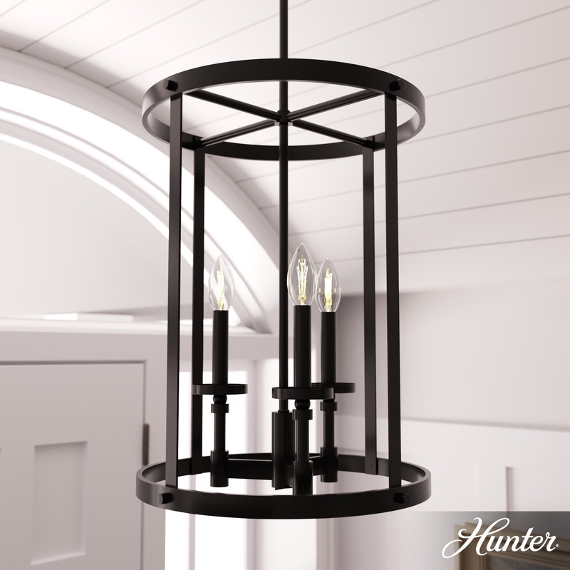 Hunter Briargrove 3-Light Matte Black Traditional Led Chandelier
