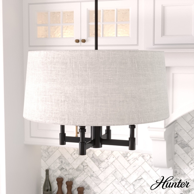 Hunter Briargrove 4-Light Matte Black Transitional Led Chandelier