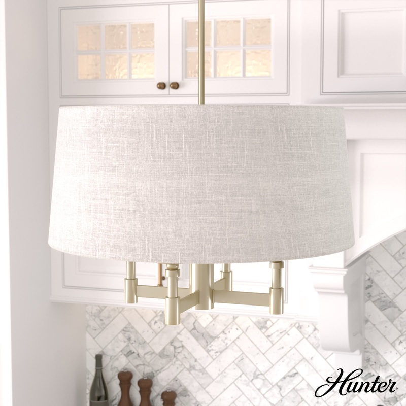 Hunter Briargrove 4-Light Satin Transitional Led Chandelier