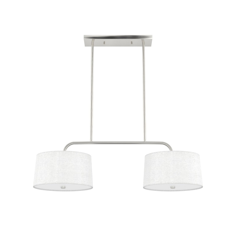 Hunter Cottage Hill 4-Light Brushed Nickel Modern/Contemporary Drum LED Large Hanging Kitchen Island Light