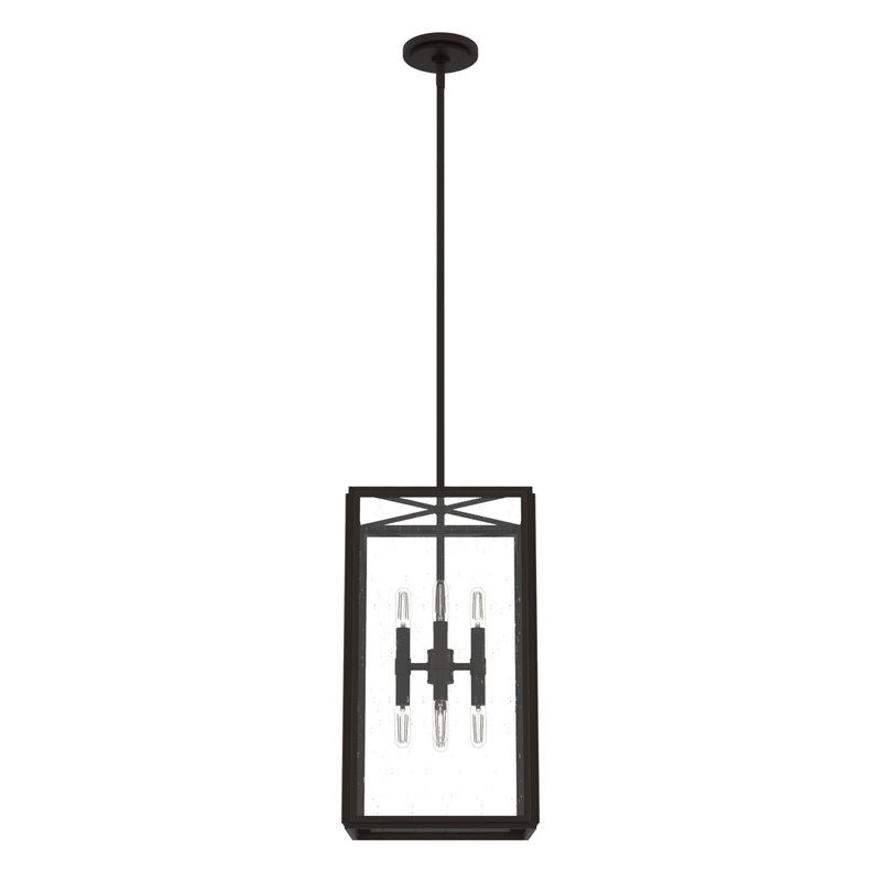 Hunter Felippe 8-Light Onyx Bengal Modern/Contemporary Seeded Glass Lantern LED Medium Hanging Pendant Light