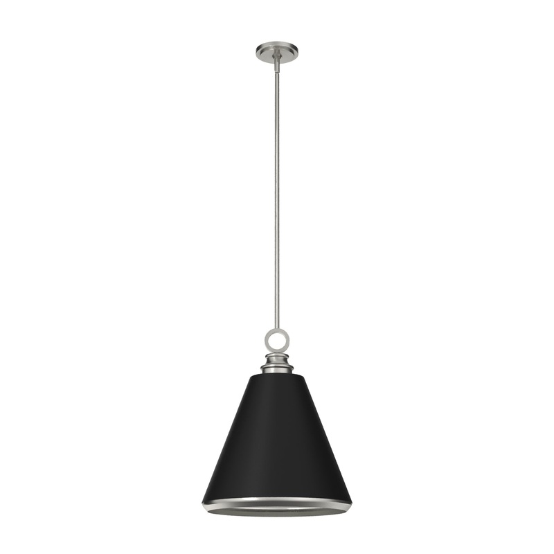 Hunter Klein 3-Light Brushed Nickel Transitional Cone LED Medium Hanging Kitchen Island Light