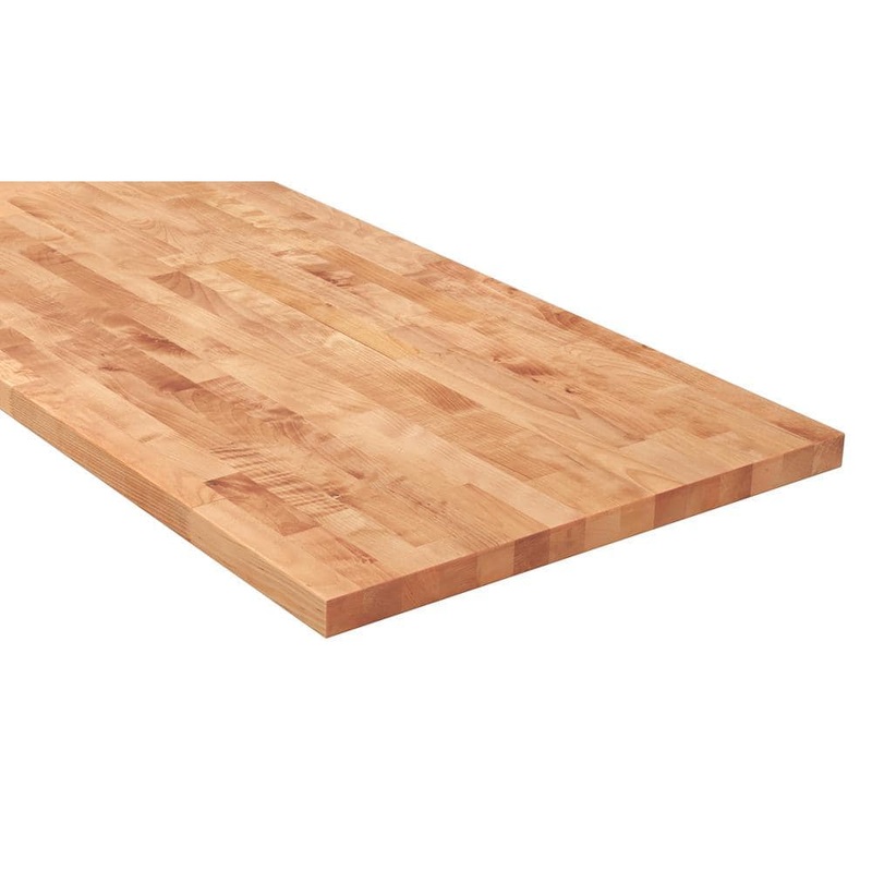 HARDWOOD REFLECTIONS 10 ft. L x 25 in. D Unfinished Birch Solid Wood Butcher Block Countertop With Eased Edge