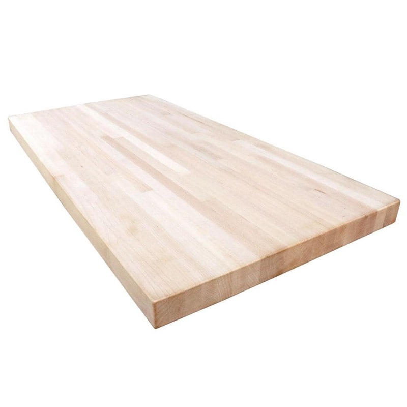 HARDWOOD REFLECTIONS 6 ft. L x 39 in. D Unfinished Maple Solid Wood Butcher Block Island Countertop With Square Edge