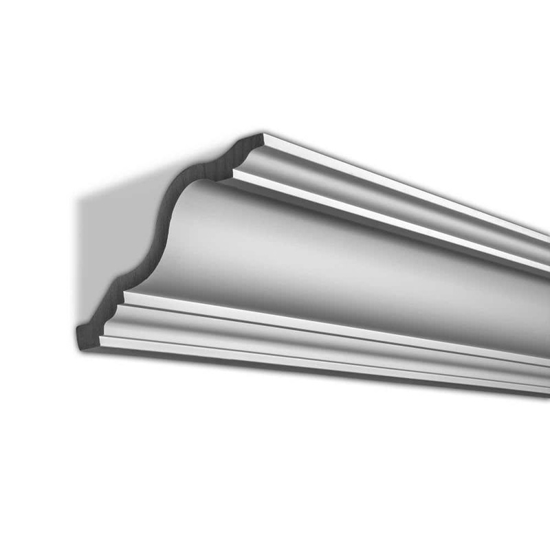 American Pro Decor 7-7/8 in. x 5-5/16 in. x 94-1/2 in. Plain Polyurethane Crown Moulding Pro Pack 15-1/2 LF (2-Pack)