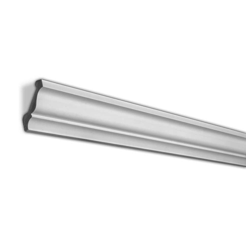 American Pro Decor WM 49 3 in. x 2 in. x 96 in. Plain Recycled Polystyrene Crown Moulding Pro Pack 64 LF (8-Pack)
