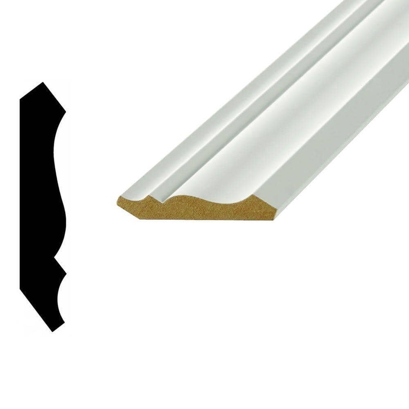 American Wood Moulding WM49 9/16 in. x 3-5/8 in. Primed Medium Density Fiberboard(MDF) Crown Moulding