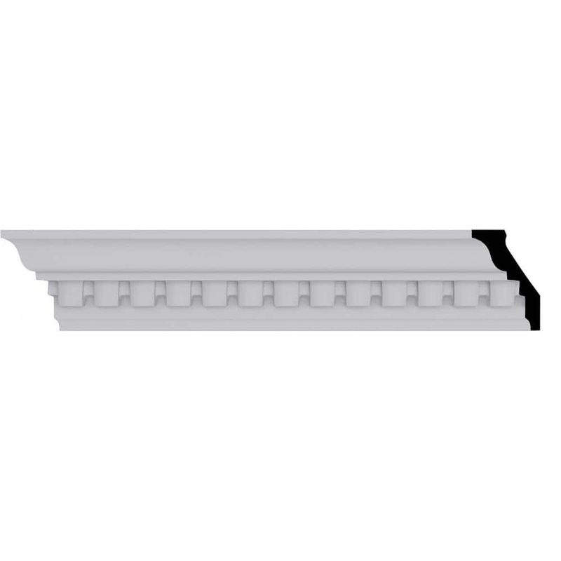 Ekena Millwork 1-7/8 in. x 2-3/4 in. x 94-1/2 in. Polyurethane Dentil Crown Moulding