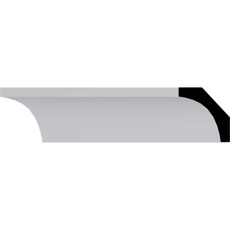 Ekena Millwork 1-7/8 in. x 2 in. x 94-1/2 in. Polyurethane Reece Traditional Smooth Crown Moulding