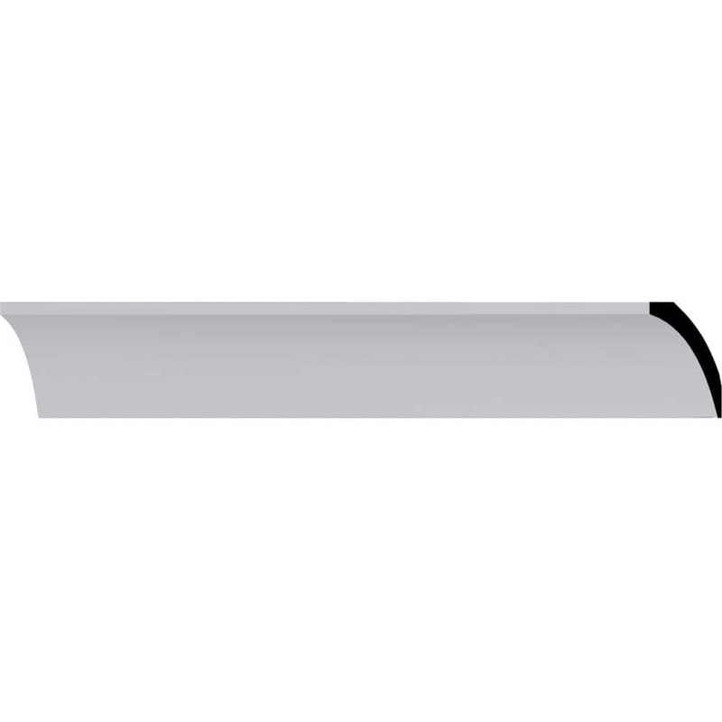 Ekena Millwork 2-5/8 in. x 2-3/8 in. x 94-1/2 in. Polyurethane Traditional Smooth Crown Moulding