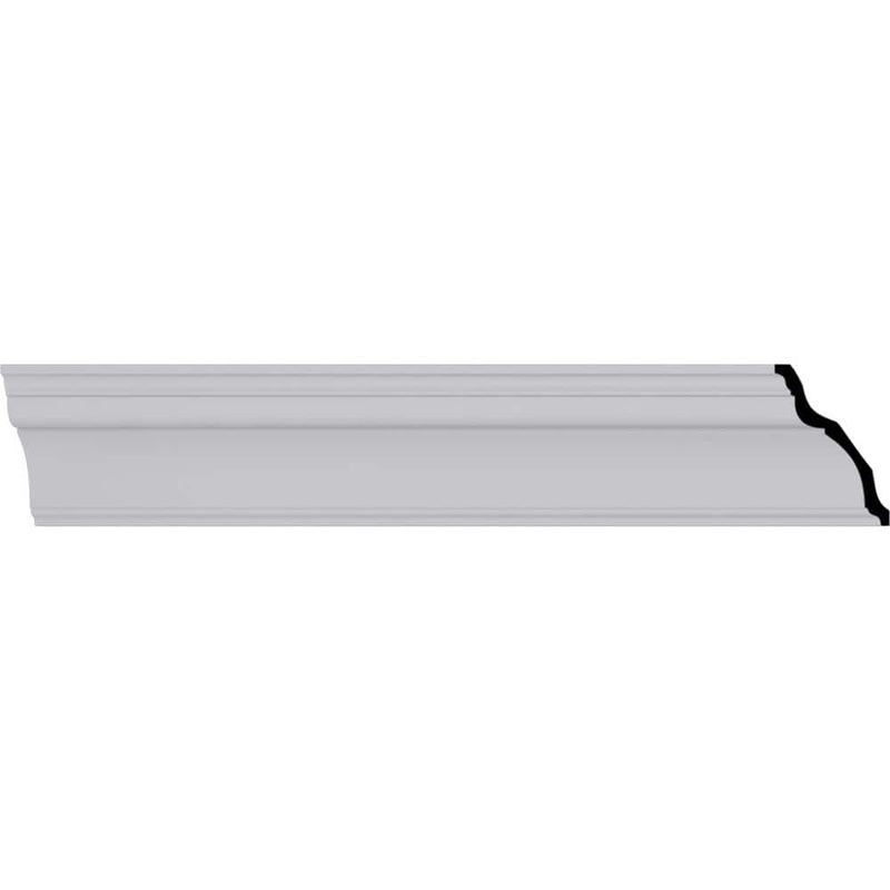 Ekena Millwork 3-7/8 in. x 5-1/2 in. x 94-1/2 in. Polyurethane Traditional Smooth Crown Moulding