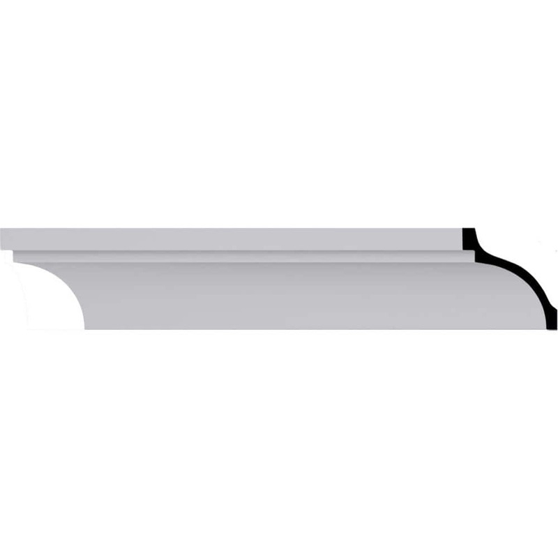 Ekena Millwork 5-1/8 in. x 5-1/2 in. x 94-1/2 in. Polyurethane Dylan Crown Moulding