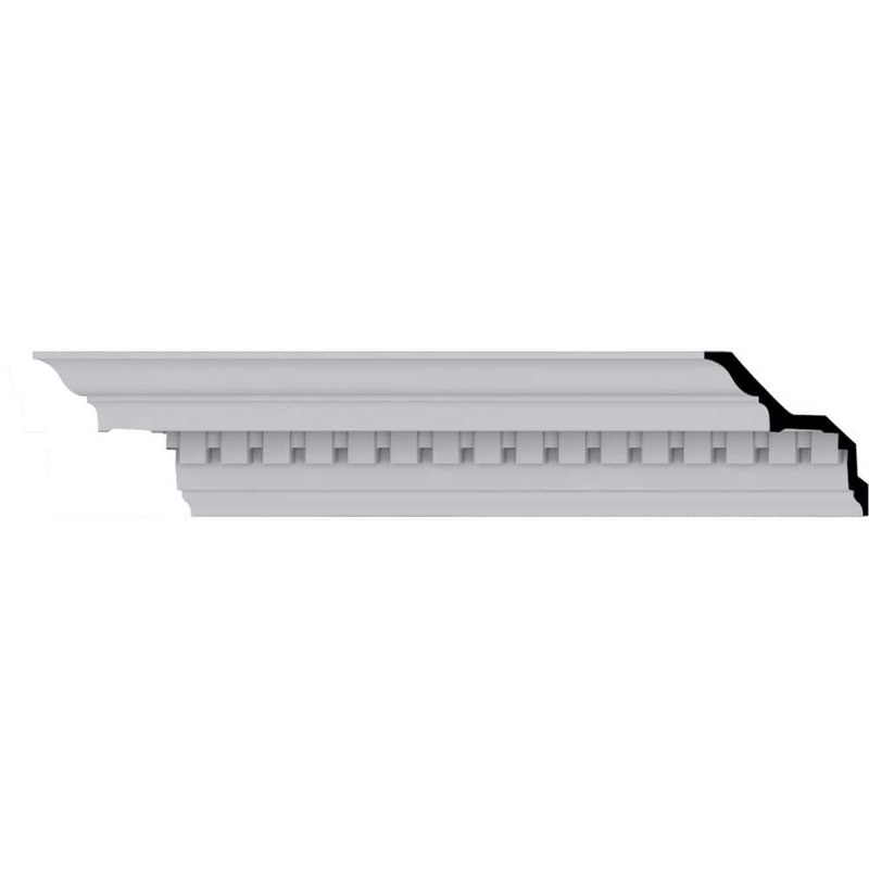 Ekena Millwork 5 in. x 5 in. x 94-1/2 in. Polyurethane Dentil Crown Moulding