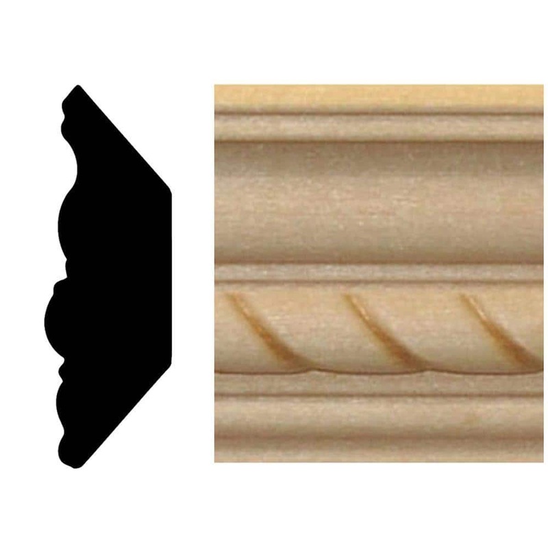 HOUSE OF FARA 13/16 in. x 2-11/32 in. Hardwood Crown Moulding