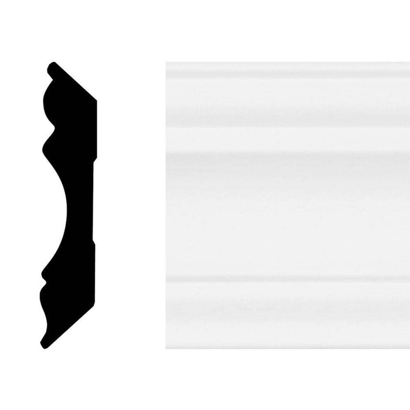 HOUSE OF FARA 5/8 in. x 3-1/8 in. x 8 ft. Primed White MDF Colonial Crown Molding