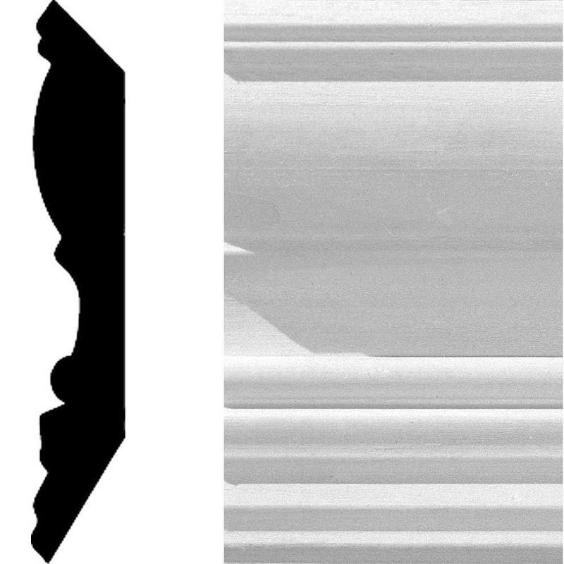 HOUSE OF FARA 8659 3/4 in. x  4 1/2 in. x  96 in. Primed MDF Crown Moulding (1-Piece  8 Total Linear Feet)