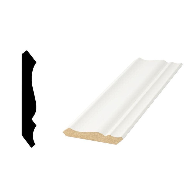 Woodgrain Millwork WM 49 19/32 in. x 3-5/8 in. x 96 in. Primed MDF Crown Moulding
