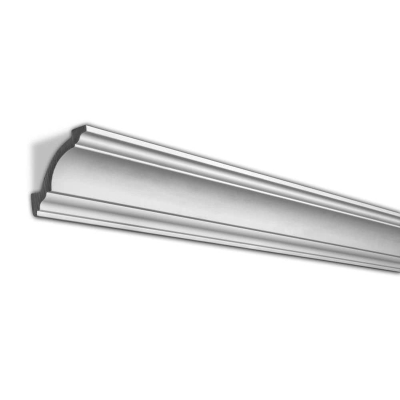American Pro Decor 3-1/8 in. x 3-1/8 in. x 96 in. Plain Recycled Polystyrene Crown Moulding Pro Pack 40 LF (5-Pack)
