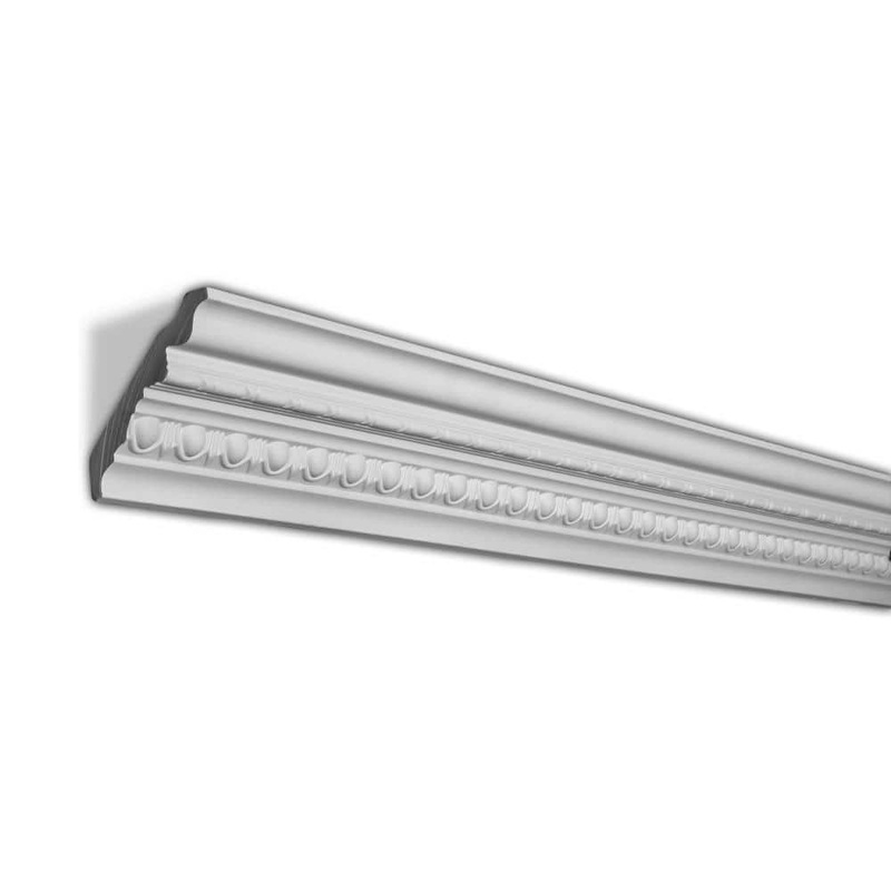 American Pro Decor 3-3/4 in. x 3-3/8 in. x 94-1/2 in. Egg and Dart Barrel Polyurethane Crown Moulding Pro Pack 39 LF (5-Pack)