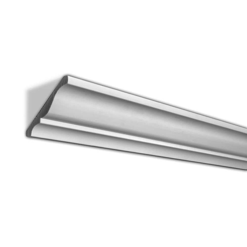 American Pro Decor WM 45 3-3/4 in. x 3-3/4 in. x 96 in. Plain Recycled Polystyrene Crown Moulding Pro Pack 40 LF (5-Pack)