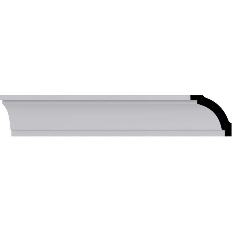 Ekena Millwork 1-1/2 in. x 1-1/2 in. x 94-1/2 in. Polyurethane Tyrone Smooth Crown Moulding