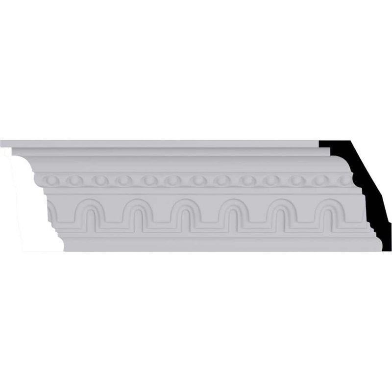Ekena Millwork 2-7/8 in. x 4-3/8 in. x 94-1/2 in. Polyurethane Heaton Crown Moulding