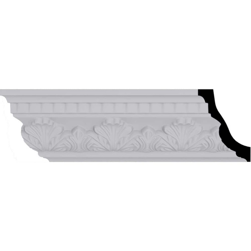 Ekena Millwork 3-1/4 in. x 4-1/2 in. x 94-1/2 in. Polyurethane Devon Crown Moulding