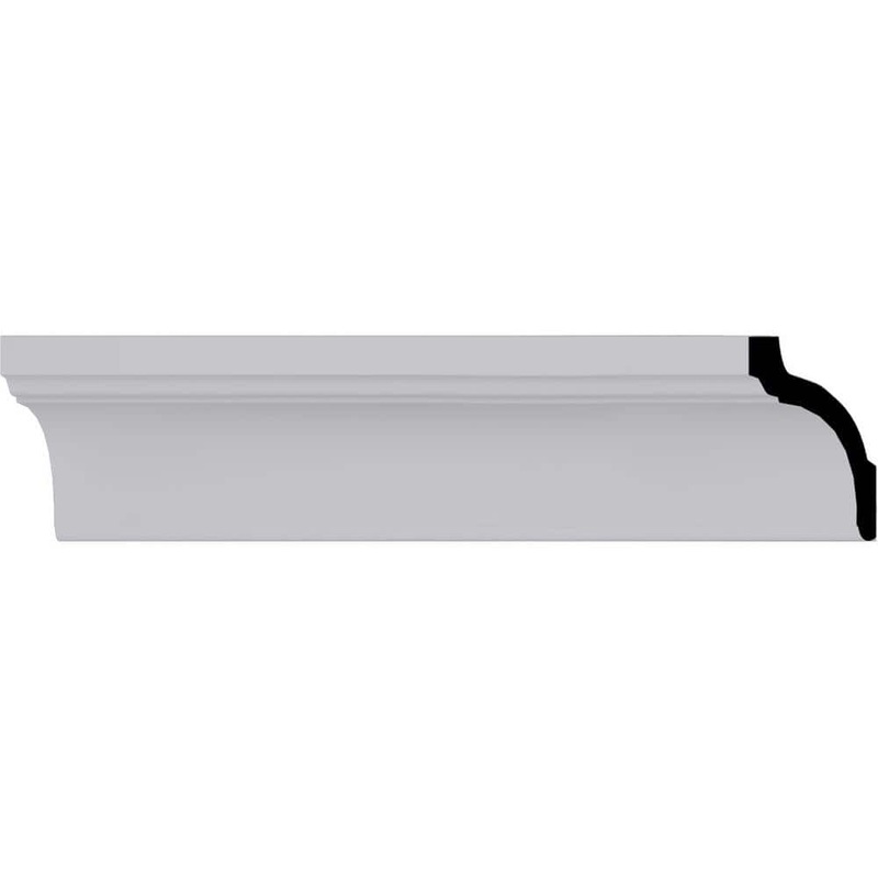 Ekena Millwork 3-1/ in. x 3-3/8 in. x 4-7/8 in. x 94-1/2 in. Holmdel Traditional Smooth Polyurethane Crown Moulding (12-Pack)