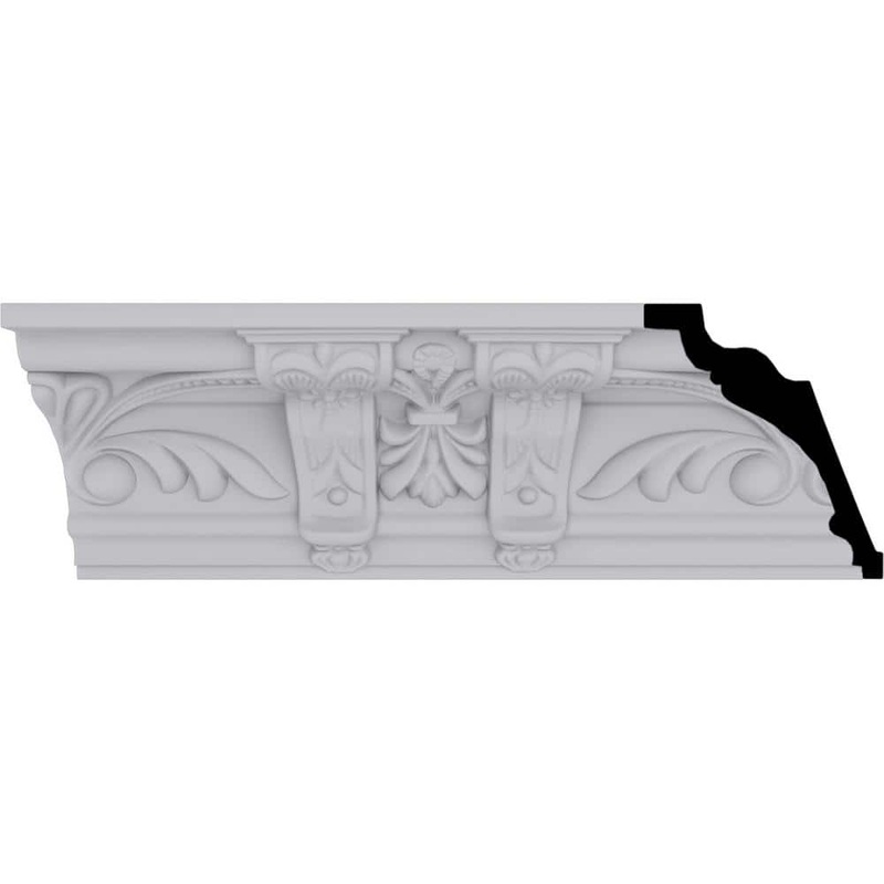 Ekena Millwork 4-1/4 in. x 4-7/8 in. x 94-1/2 in. Polyurethane Jonee Crown Moulding