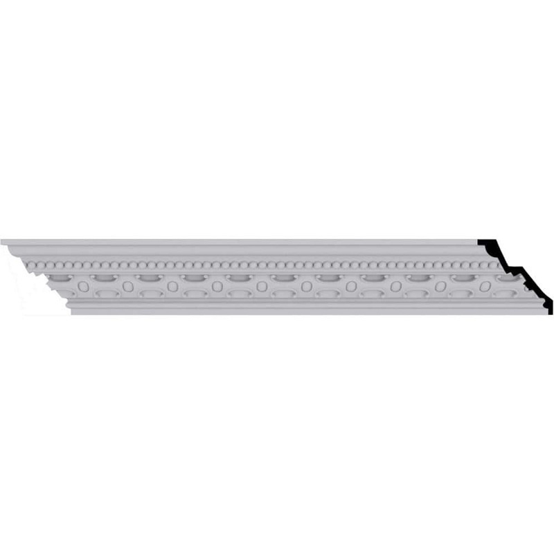 Ekena Millwork 4-1/8 in. x 4-1/8 in. x 94-1/2 in. Polyurethane Zadlo Crown Moulding