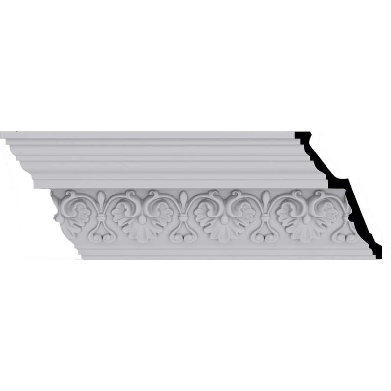 Ekena Millwork 4-1/8 in. x 6 in. x 94-1/2 in. Polyurethane Elegant Hampshire Crown Moulding