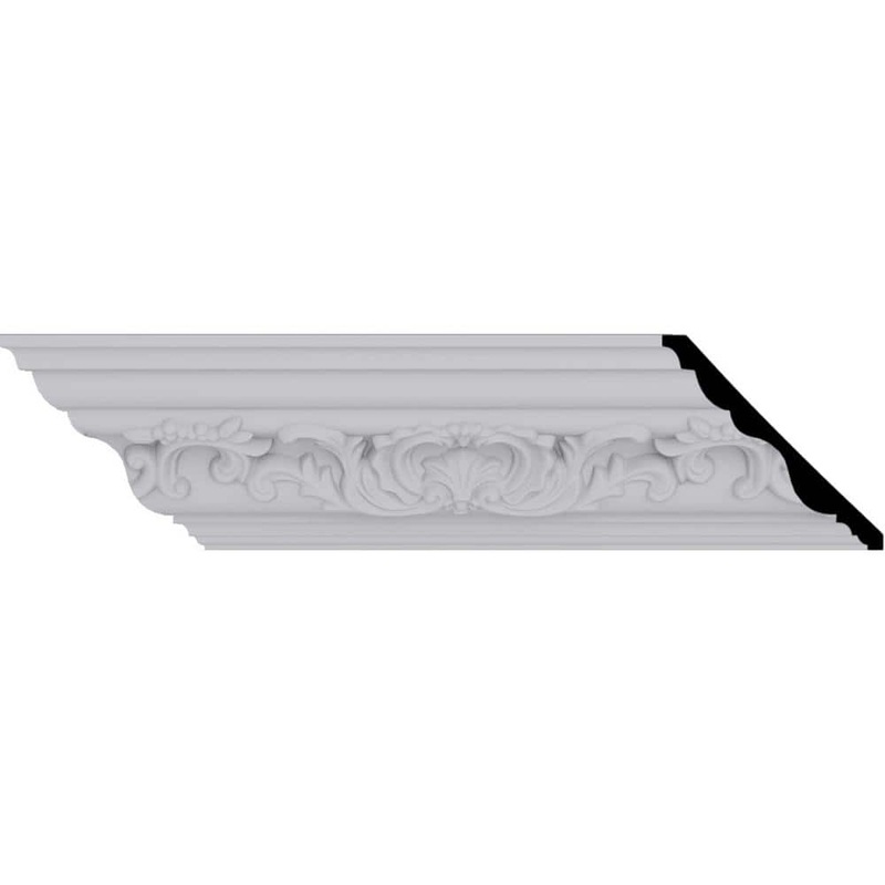 Ekena Millwork 4-5/8 in. x 4-1/2 in. x 94-1/2 in. Polyurethane Emery Crown Moulding