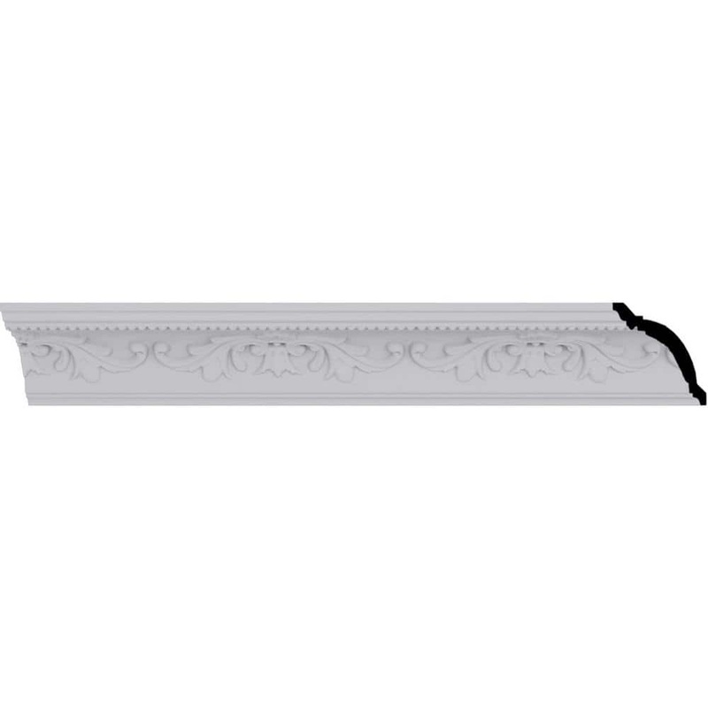 Ekena Millwork 4 in. x 4-3/8 in. x 94-1/2 in. Polyurethane Versailles Crown Moulding