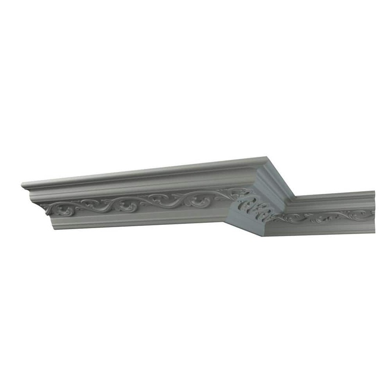 Ekena Millwork Damian 3.375 in. D x 4.375 in. W x 96 in. L Polyurethane Crown Moulding