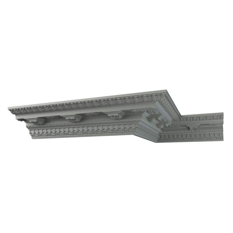 Ekena Millwork Leighton 6.75 in. D x 8.375 in. W x 96 in. L Polyurethane Crown Moulding