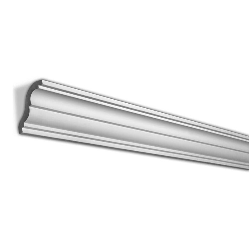 American Pro Decor 2-3/8 in. x 3-1/8 in. x 96 in. Plain Polyurethane Crown Moulding 48 LF (6-Pack)