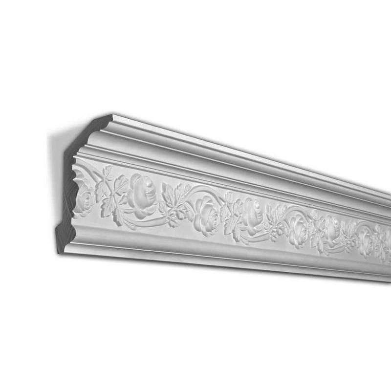American Pro Decor 3-3/4 in. x 5-1/2 in. x 94-1/2 in. Floral Polyurethane Crown Moulding Pro Pack 15-1/2 LF (2-Pack)