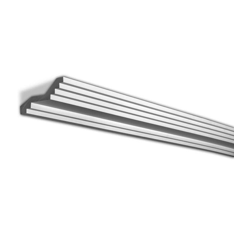 American Pro Decor 4 in. x 1-13/16 in. x 94-1/2 in. Plain Polyurethane Crown Moulding Pro Pack 31-1/2 LF (4-Pack)