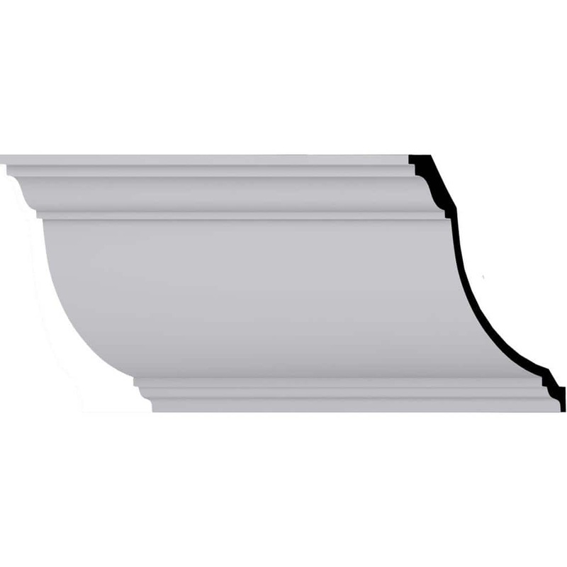 Ekena Millwork 11-7/8 in. x 11-7/8 in. x 94-1/2 in. Polyurethane Claremont Crown Moulding
