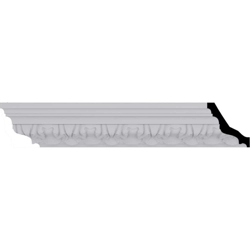 Ekena Millwork 2-5/8 in. x 2-3/4 in. x 94-1/2 in. Polyurethane Ashur Crown Moulding