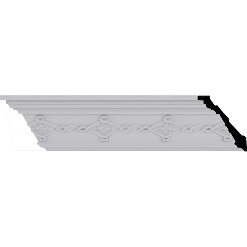Ekena Millwork 3-5/8 in. x 4-1/8 in. x 94-1/2 in. Polyurethane Kendall Crown Moulding