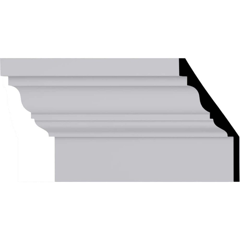 Ekena Millwork 6-1/4 in. x 12-3/4 in. x 78-3/4 in. Polyurethane Fascia Crown Moulding